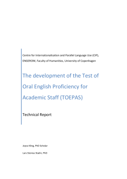 The development of the Test of Oral English Proficiency