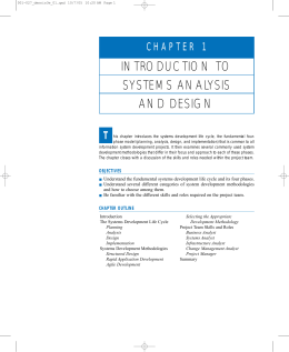 INTRODUCTION TO SYSTEMS ANALYSIS AND DESIGN