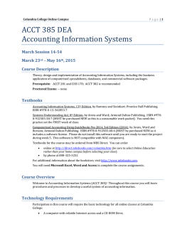 ACCT 385 DEA Accounting Information Systems