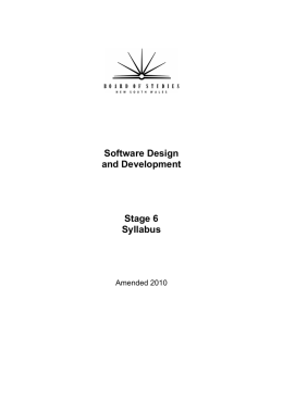 Software Design and Development Stage 6 Syllabus