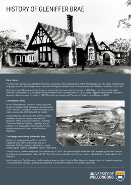 History of Gleniffer Brae - University of Wollongong