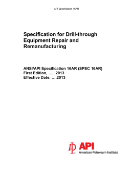 API-16AR Drill Through Equipmenr Repair and