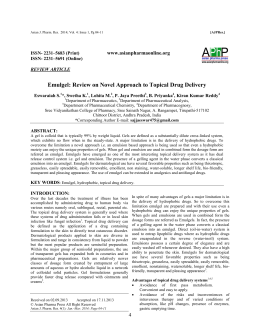 Emulgel: Review on Novel Approach to Topical Drug Delivery