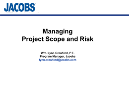 Managing Project Scope and Risk