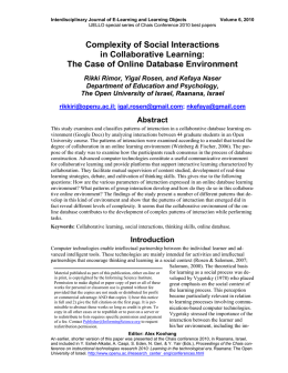 Complexity of social interactions in collaborative learning: The case