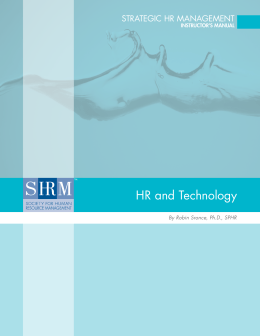 HR and Technology - Society for Human Resource Management