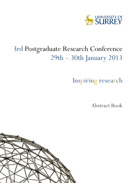 3rd Postgraduate Research Conference 29th – 30th January 2013