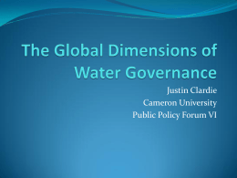 The Global Dimensions of Water Governance