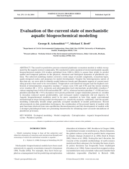 Evaluation of the current state of mechanistic aquatic