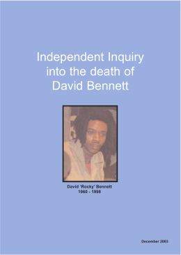 Independent Inquiry into the death of David Bennett