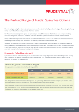 The PruFund Range of Funds: Guarantee Options