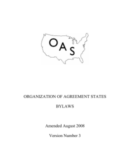 OAS Bylaws - Organization of Agreement States