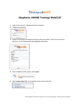 Eduphoria WebCCAT Handout 10