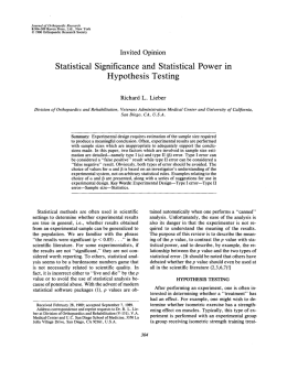 Statistical significance and statistical power in hypothesis testing