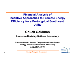 Chuck Goldman - Regulatory Assistance Project