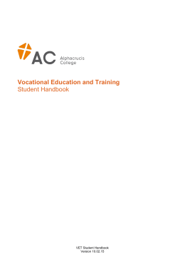 VET Student Handbook - Alphacrucis College