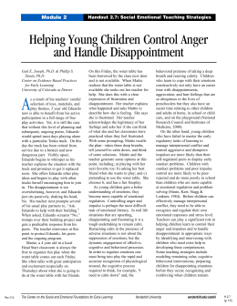 Helping Young Children Control Anger and Handle Disappointment