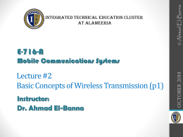 Lec#02: Basic Concepts of Wireless Transmission