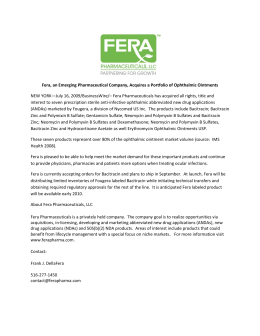 Fera, an Emerging Pharmaceutical Company, Acquires a Portfolio of