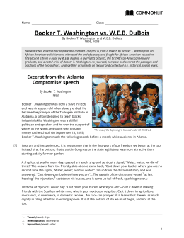 CommonLit | Booker T. Washington vs. W.E.B. DuBois