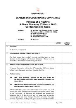Search and Governance Committee 05-03-15