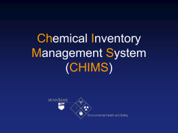 CHIMS - Penn State University Environmental Health and Safety