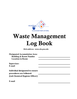 Waste Management Log Book - Penn State University