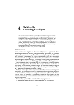 Chapter 4: Multimedia Authoring Paradigms