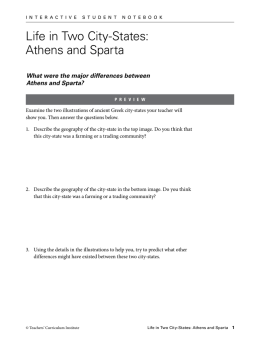 Life in Two City-States: Athens and Sparta