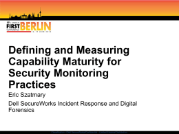 Defining and Measuring Capability Maturity for Security