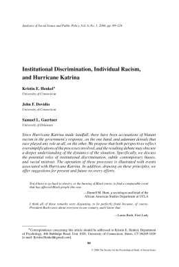 Institutional Discrimination, Individual Racism, and Hurricane Katrina