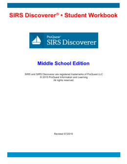 SIRS Discoverer ® • Student Workbook