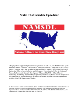 States That Schedule Ephedrine - The National Alliance for Model