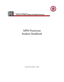 MPH Practicum Student Handbook