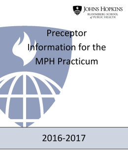 Preceptor Information for the MPH Practicum