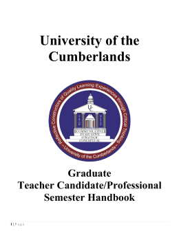 Student Teaching Handbook - University of the Cumberlands
