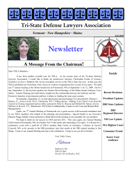 TDLA Newsletter Fall 2010 - Tri-State Defense Lawyers Association