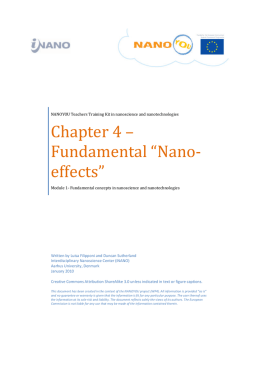 Chapter 4 – Fundamental “Nano- effects”