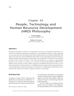 People, Technology and Human Resource Development (HRD