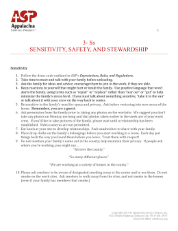 3- Ss SENSITIVITY, SAFETY, AND STEWARDSHIP