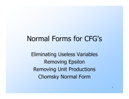 Chomsky Normal Form