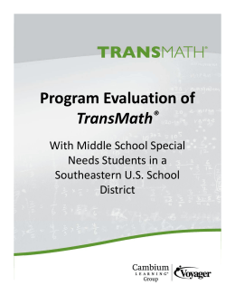 Program Evaluation of TransMath® TransMath