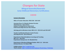 *State Certification Changes