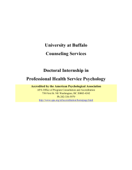 University at Buffalo Counseling Services Doctoral Internship in