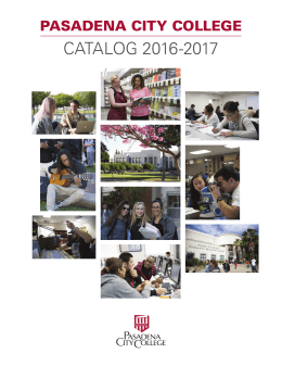 Catalog 2016-2017 - Pasadena City College