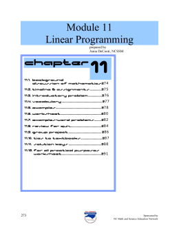 Linear Programming Module 11
