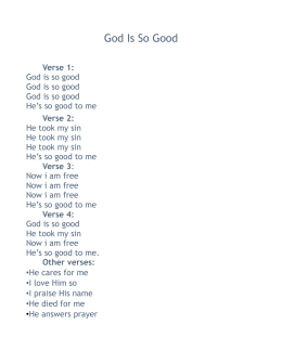 God Is So Good - Children`s Bible Songs