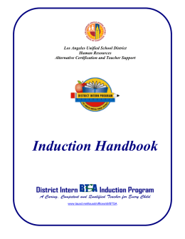 Induction Handbook - Los Angeles Unified School District