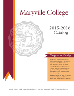 2015-2016 Catalog - Maryville College