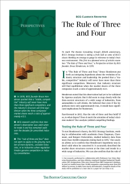 The Rule of Three and Four - The Boston Consulting Group